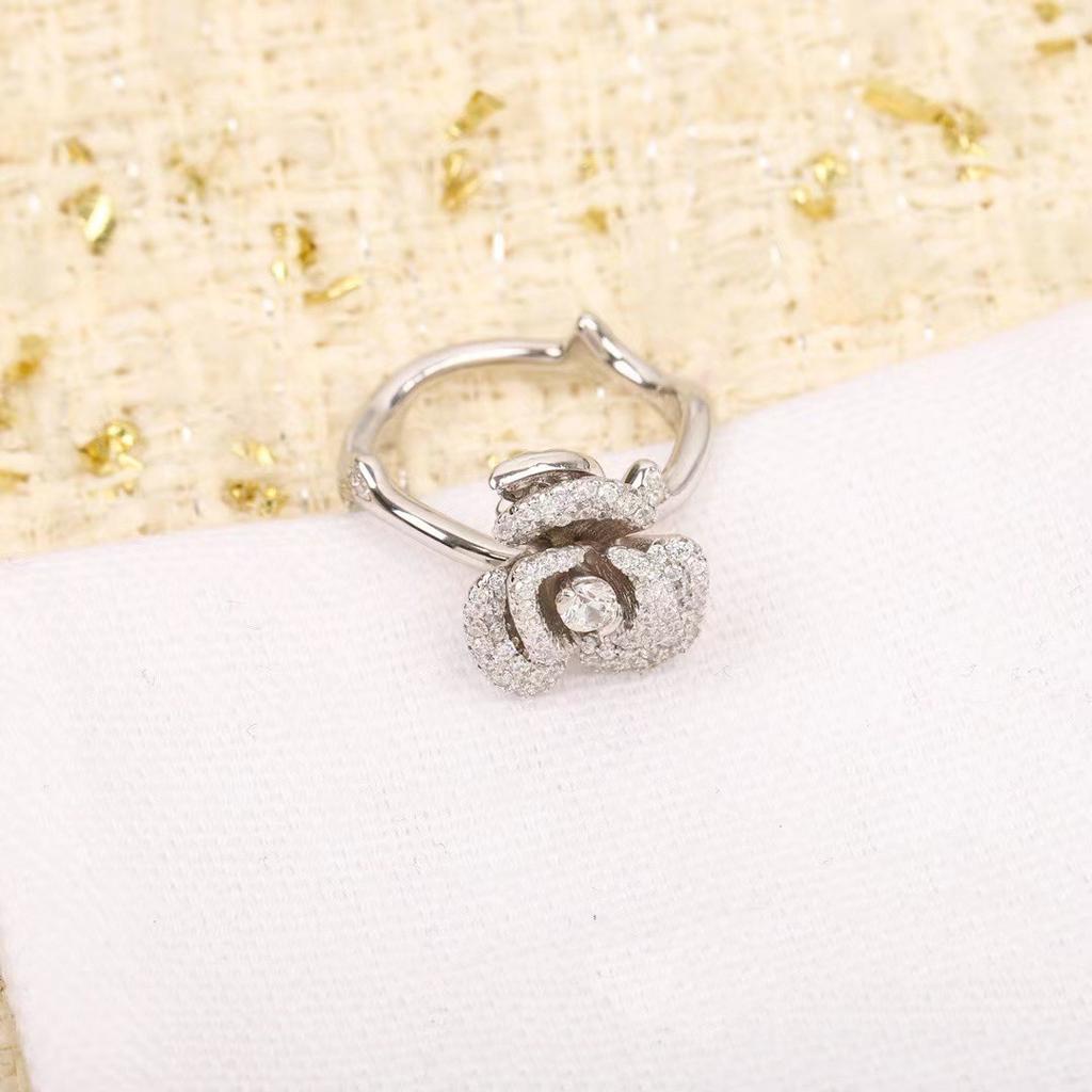 Gifts Sale New Trend Top Quality Hot Brand Classic Europe Luxury Jewelry Rings For Women Rose Flower Wedding Engagement Rings