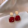 2024 Exquisite High-End Retro Silver Needle Red Heart Flower Earrings for Women
