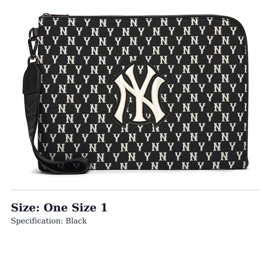 MLB Monogram Collection Polyester Camera Bag Clutch Regular Unisex Black 3APOM012N-50BKS One Size 1