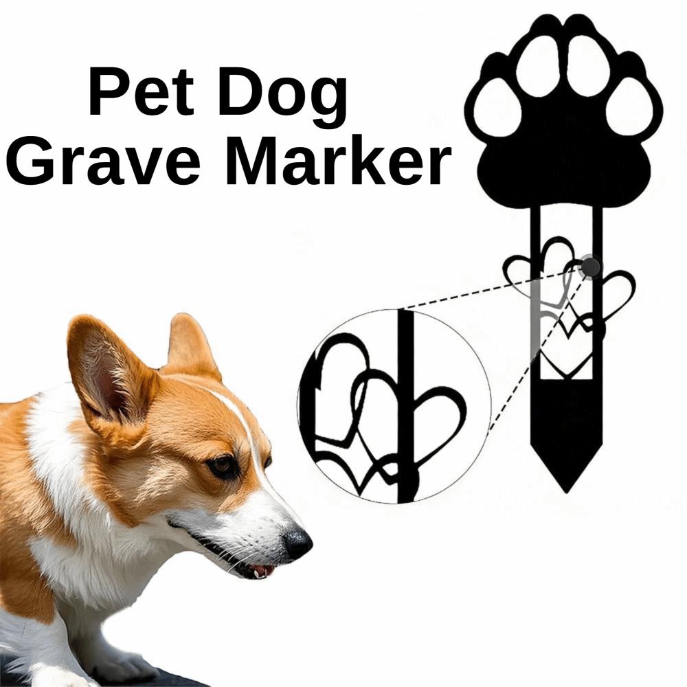 Sturdy Carbon Steel Pet Dog Grave Marker Silhouette Design Durable Waterproof Pet Memorial Stone Plaque Premium Quality