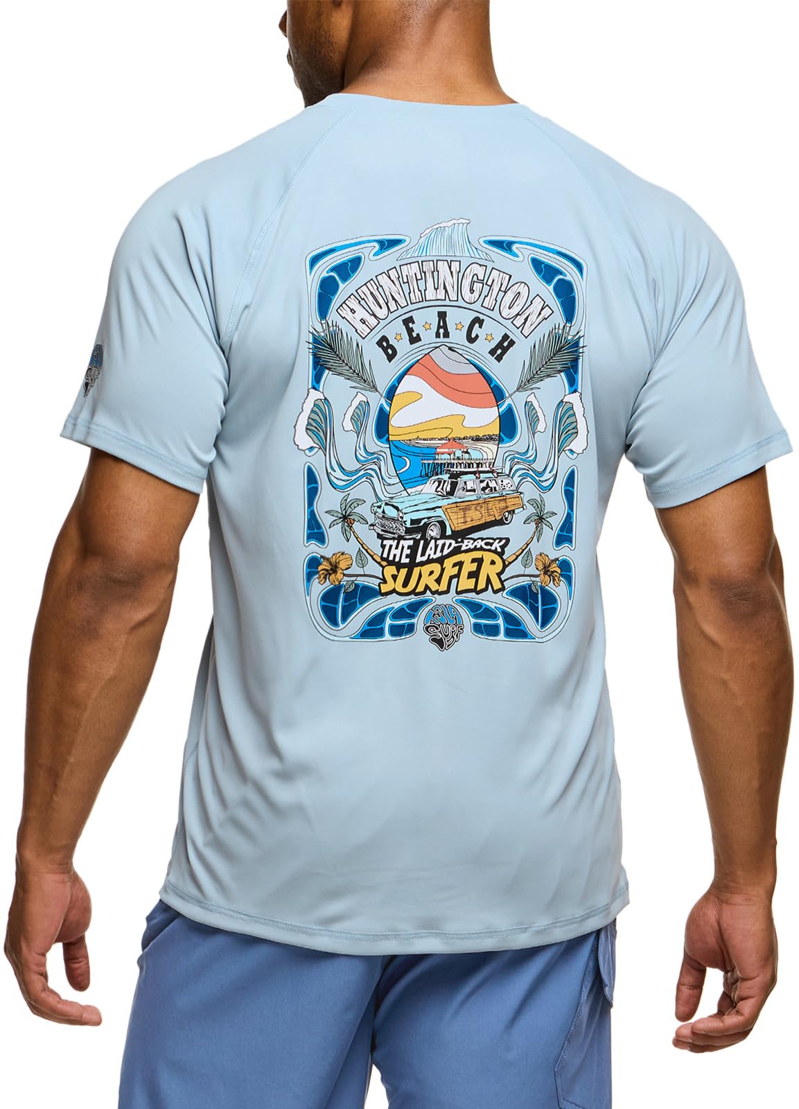 

Tesla Men s Short Sleeve Rash Guard Swim Shirt [UV Protection, UPF 50+, Sweat-Wicking, Quick-Drying] Swimwear, MSS43-LSF_S