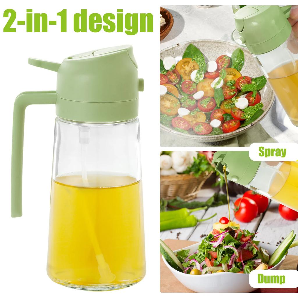 3Pcs Oil Sprayer 470ML Clear Oil Dispenser Sprayer Refillable Mister Spray Bottle Kitchen Cooking Accessories for Salad BBQ