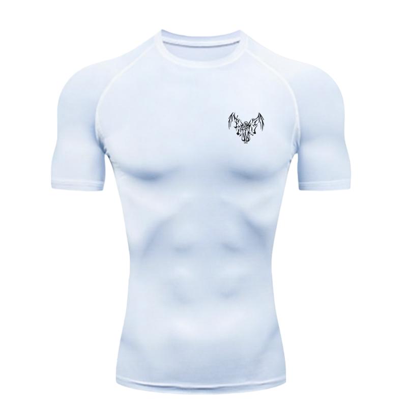 Fallen Angel  Men's Sports T-shirt Training Fitness Compression Short Sleeve Rashguard for Men Quick Dry Workout T-Shirt