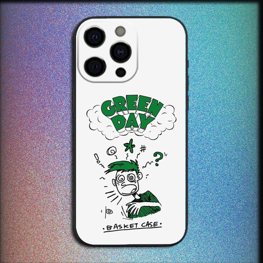 G-Green Day Band Phone Case For iPhone 16,15,14,13,12,11,Pro,X,XS,Max,XR,Plus,Mini Soft Black Cover
