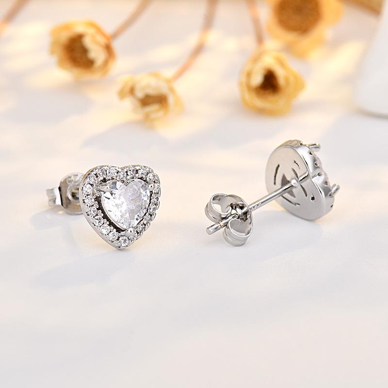 Twelve Constellations Heart-Shaped Stud Earrings with S925 Sterling Silver