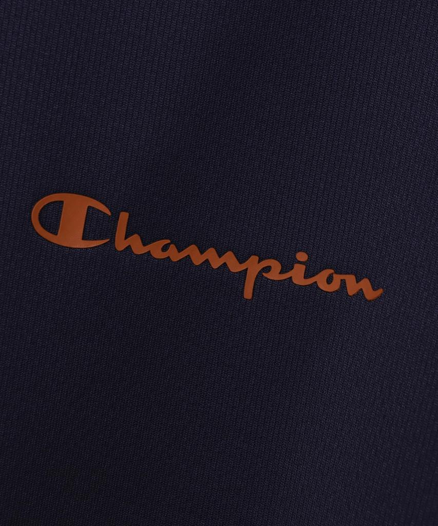 Champion DRYSAVER Short Sleeve with a Round Breathable Rubber and Script Logo Men's T-Shirt, Navy, C3-BB355, Neck, Design, Antibacterial, Print,