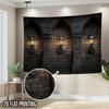 Halloween Castle Backdrop - Medieval Stone Wall Lanterns Photography Prop