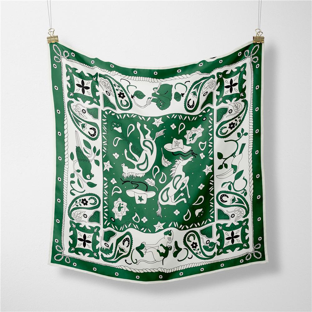 

POBING Твиловый шелковый платок Женский принт Водный город Квадратные платки Бандана Маленький хиджаб Фуляр Леди Галстук Повязка на голову Шейный платок 53СМ 53CM x 53CM