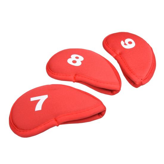 10Pcs Golf Club Headcover Sets, Golf Driver Iron Putter Cloth Cover with Number, Golf Club Protection Covers, Golf Club Accessories