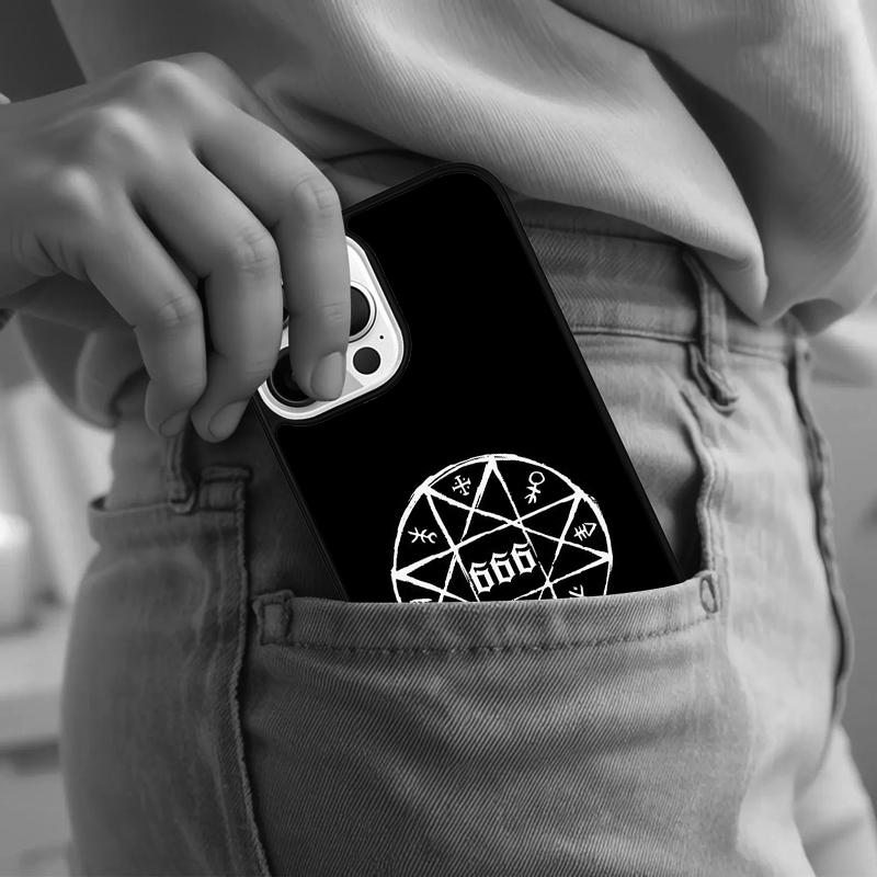 Pentagram 666 Demonic Phone Case For iPhone 17 Air 15 16e 14 13 Pro Max Coque 12 11 Pro Max PLUS cover