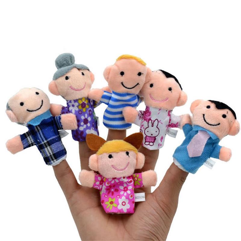 6Pcs/lot Finger Puppets Toys Gift Family Finger Puppets Set Mini Plush Baby Toy