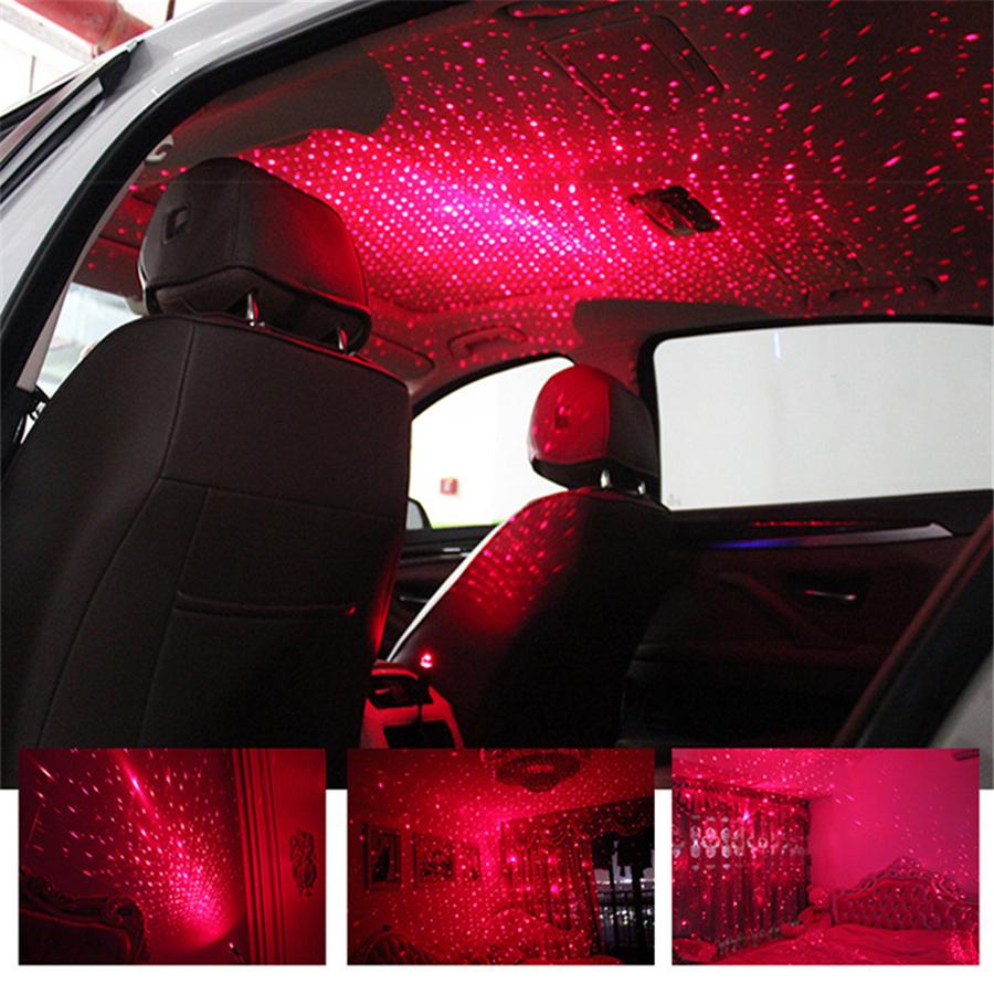 Universal Mini LED Car Roof Star Night Lights Projector Light Interior Ambient Atmosphere Galaxy Lamp Decoration Light USB Plug