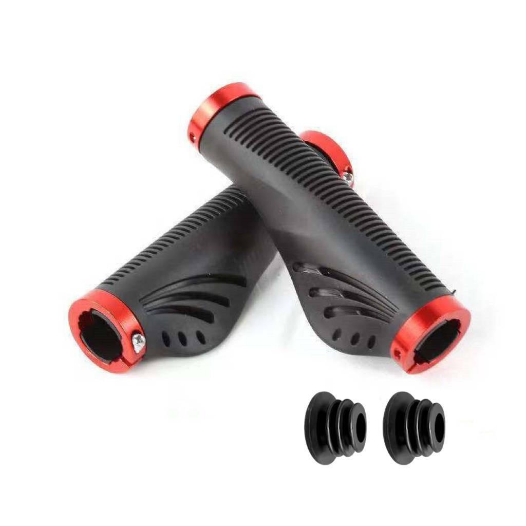 

Children s Mountain Bike Silicone Handlebar Grips - Universal Rubber Gloves Accessory. Pair with End Plugs червоний