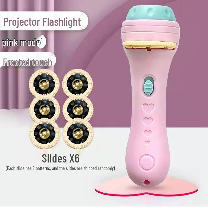 Available Children's Cognitive Cartoon Animal Projector Flashlight for Early Education
