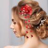 1Pcs Japanese Style Hair Clip Blue Long Tassel Bridal Headdress Wedding Hairpin Flower Hairpins Women Hairpin Wedding Headdress