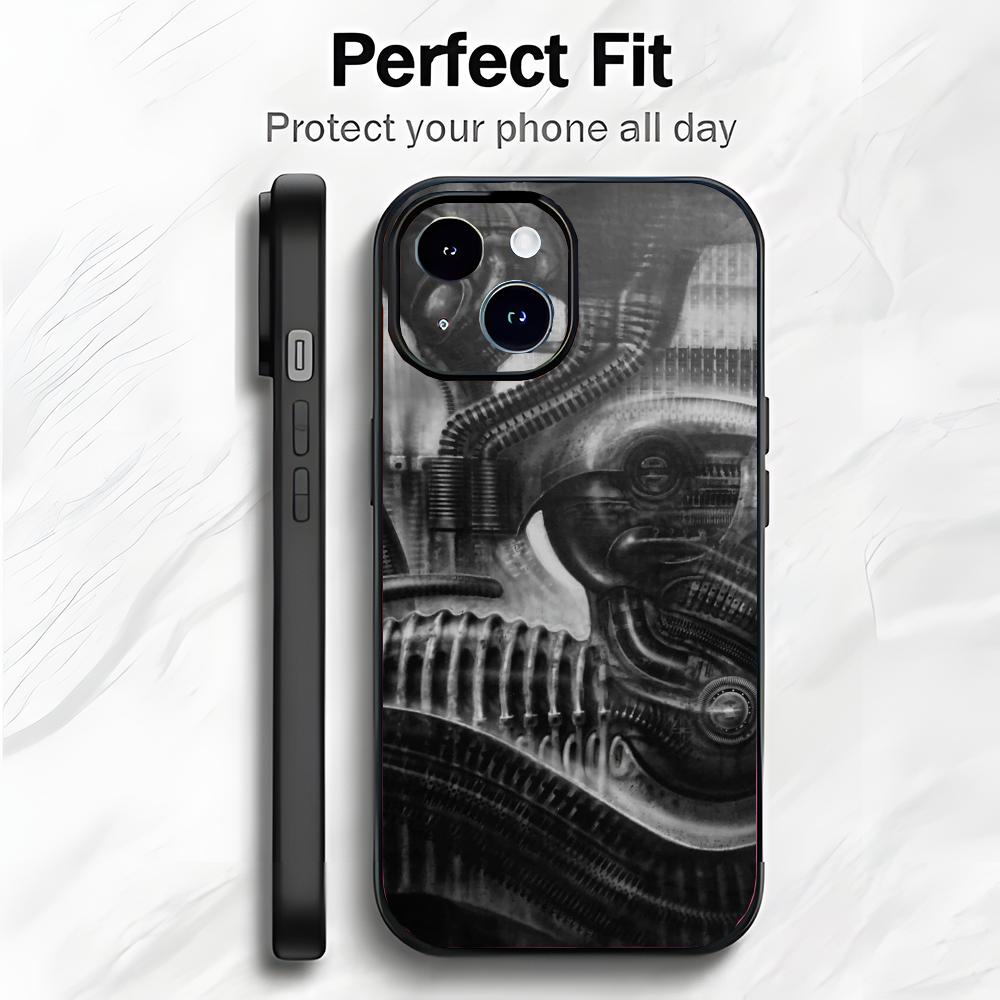 Dark Surrealist Art H-H.R. Giger Phone Case Phone Case Soft Packaging Lightweight For iPhone17 16 15 14 13ProMax