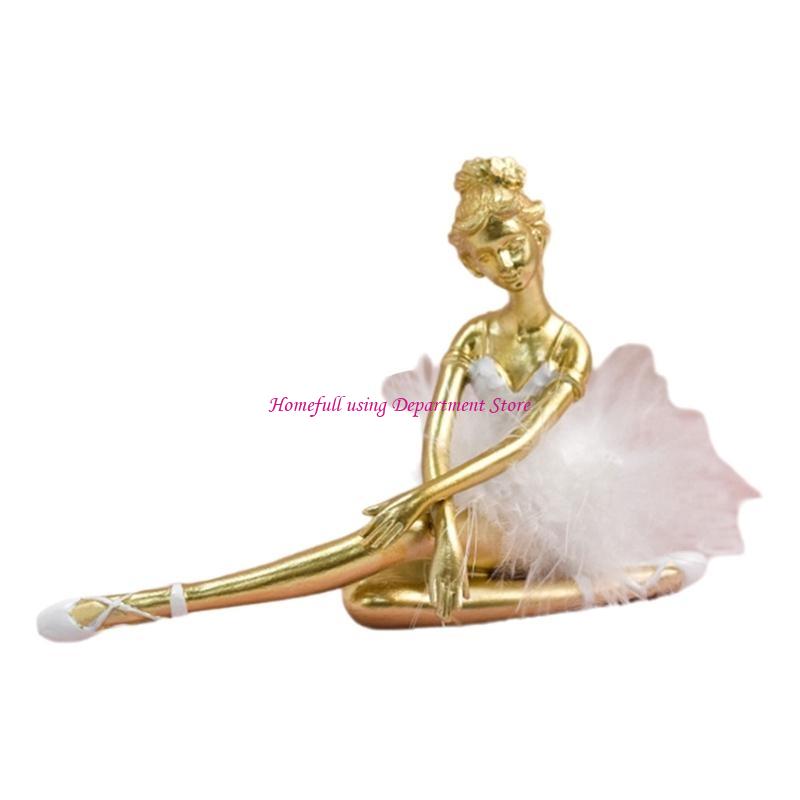 Artistic Resins Ballet Girl Figurine Ballerinas Sculpture Dancing Lady Statue for Desk or Book Shelf Display Ornament