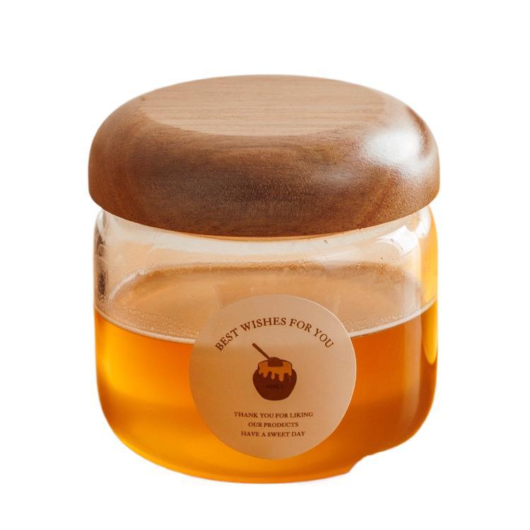 Luftdichtes Glasvorratsglas mit Holzdeckel für Honig, Kaffeebohnen, Marmelade oder Trockenwaren