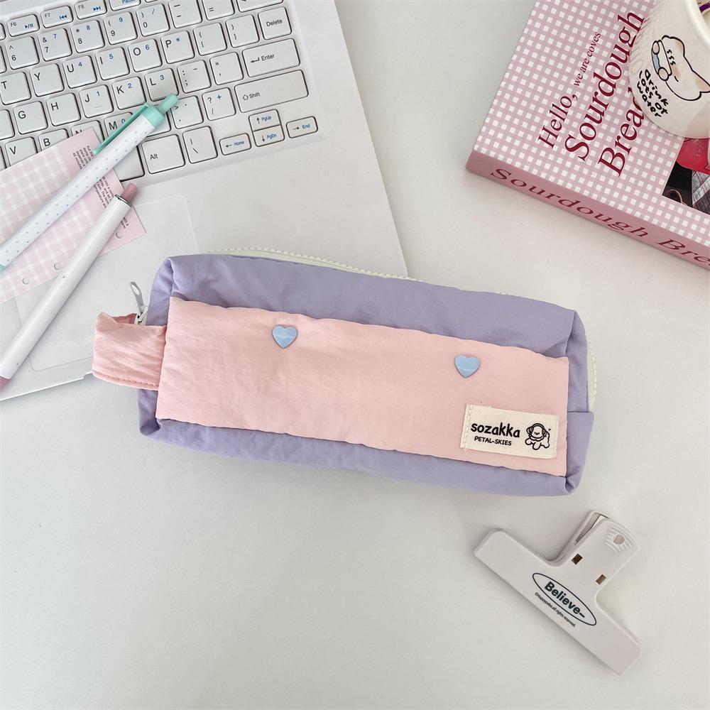 

Double Layers Pencil Case Large Capacity Stationery Organizer Stationery Bag School Office фіолетовий