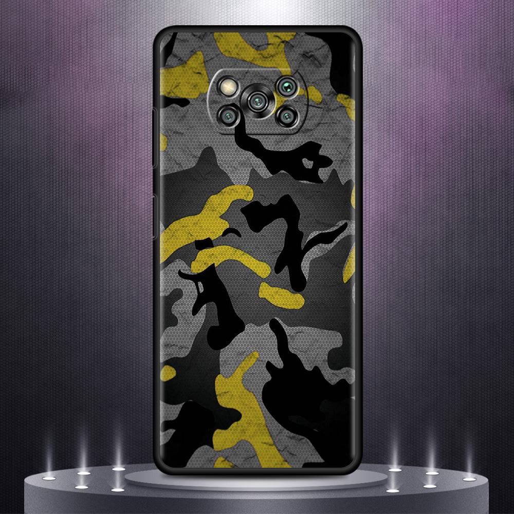 Etui na telefon dla Xiaomi Mi Poco X3 NFC 10T Pro 11T 11 Lite Note 10 M3 9T F3 CC9 Miękki pokrowiec A2 F1 Obudowa Armia Wojskowy Kamuflaż