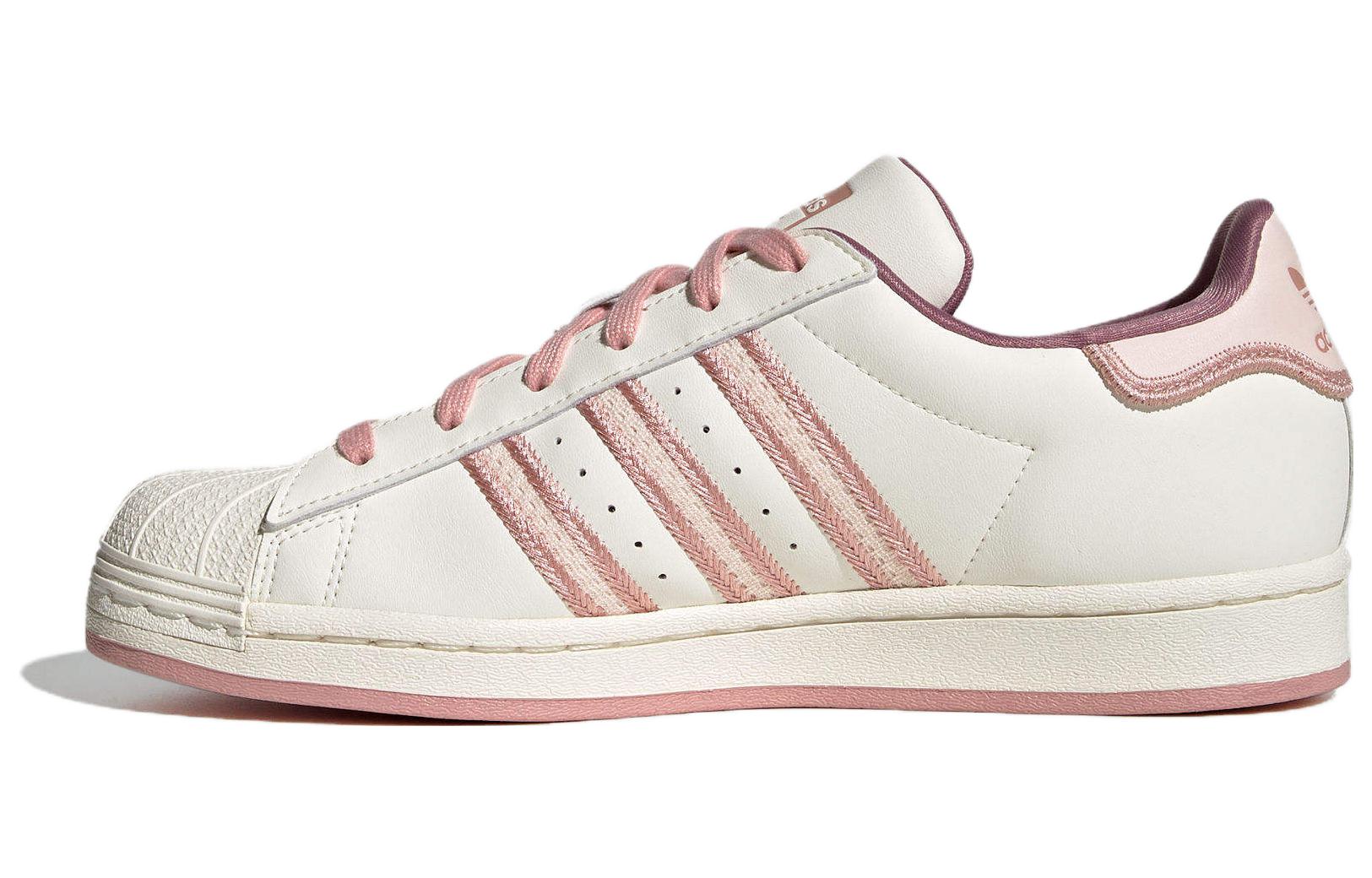 Adidas Originals Superstar Shoes  Cream White Pink  Women s IE5528 44
