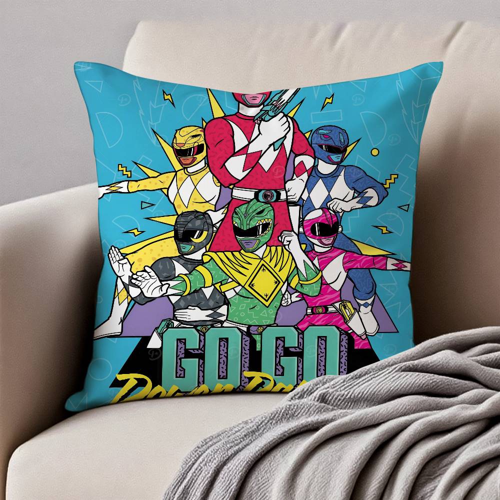 M-Mocní M-Morfující Power Rangers Povlak na polštář Roztočům odolný povlak na polštář Skrytý zip Hedvábný krátký plyš Potah na polštář na pohovku