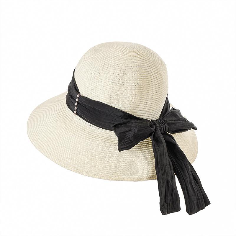 

Шляпа женская солнцезащитная от солнца рафия соломенная шляпа уличная мода бант лента шляпа-ведро Average size