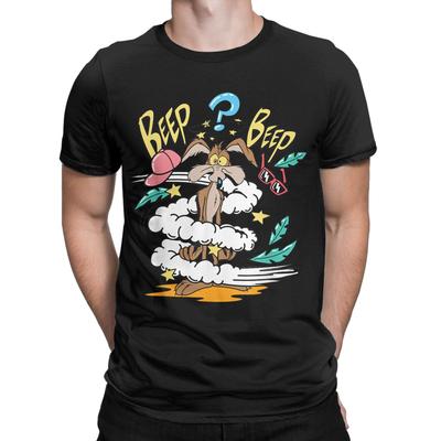 Wile E. Coyotes Beep Beep T Shirts for Men Cotton Vintage T-Shirt Crewneck Tees Short Sleeve Clothes Summer