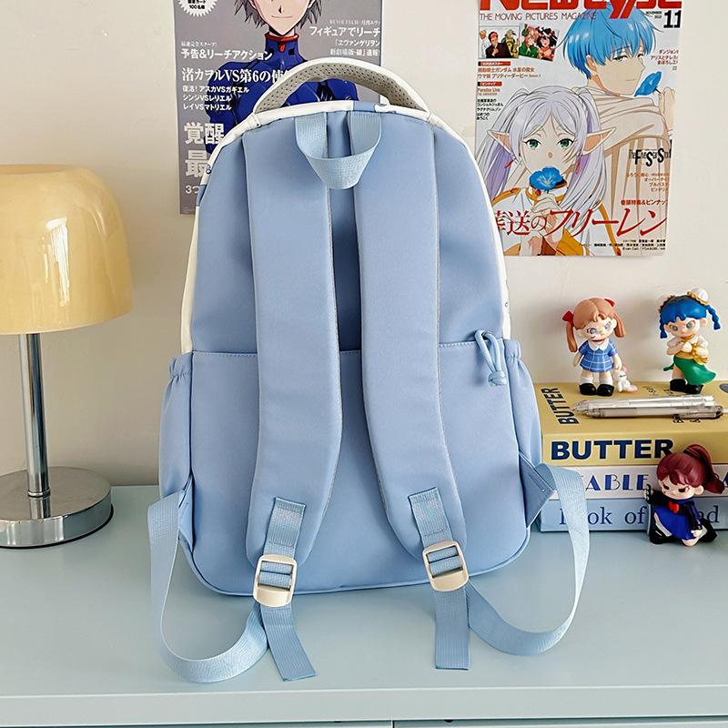 Schoolbag cute cartoon bear milk whirring primary school backpack first and second grade cartoon children's fun contrasting color splicing backpack
