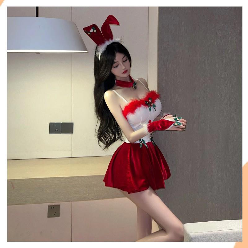 Christmas Temptation: Sexy Lingerie Role Play Costume Set