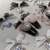 1 PCS Organza Bow Heart Zircon Pendant Nail Charms Lace Bow Love Nail Decorations  Nail Salon