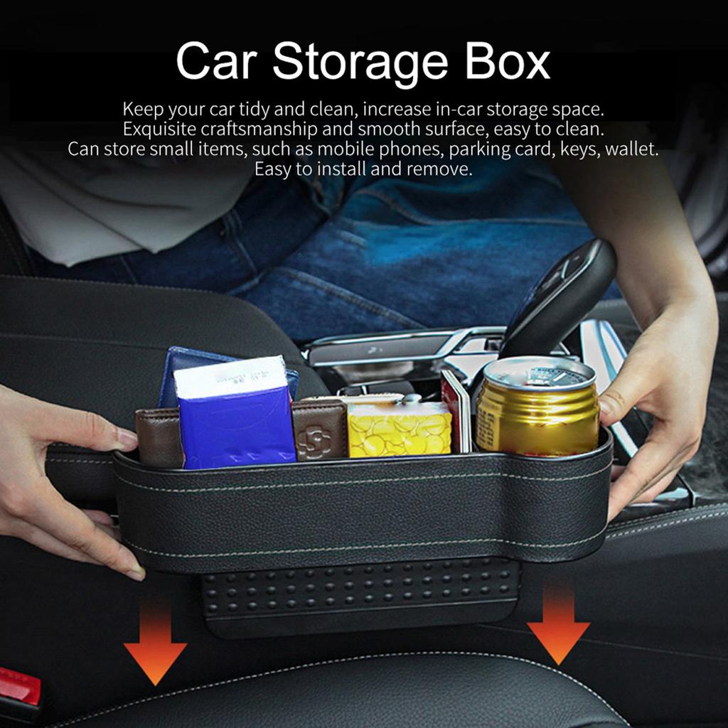 Car Seat Gap Crevice Organizer Storage Box Case Pocket Phone Key Water Cup Holder