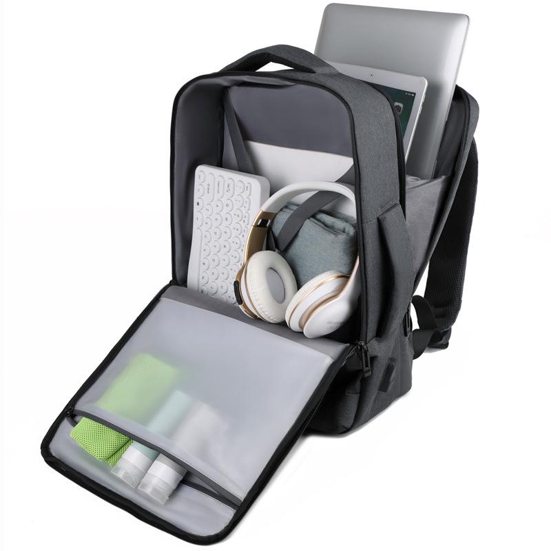 Men's Expandable Water-Resistant Business Laptop Backpack with Large Capacity for Students