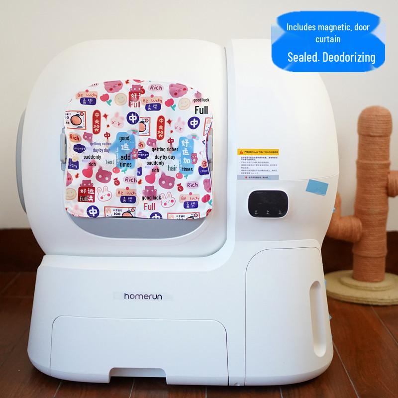 Caixa de Areia Automática Inteligente Homan para Gatos com Sacos de Lixo de Cordão, Limpeza de Fezes, Desodorização, Cortina à Prova de Poeira.