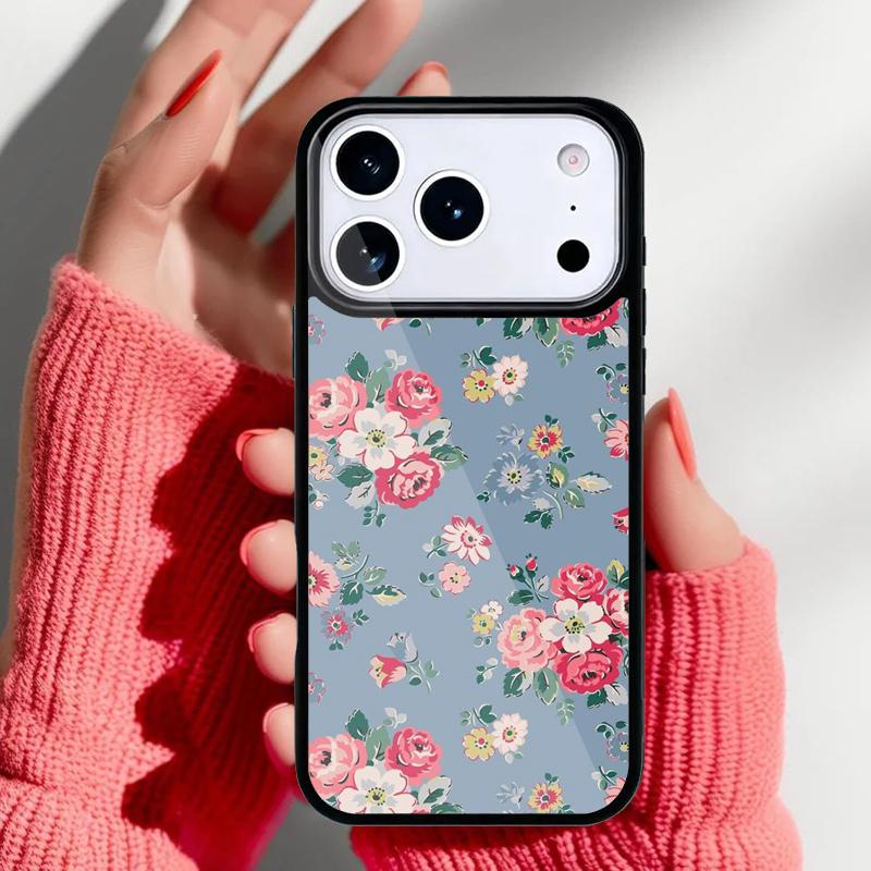 Vintage Flower Phone Case for iPhone 17 Air 16e 15 14 13 Pro Max Back Cover for 12 11 Pro Coque