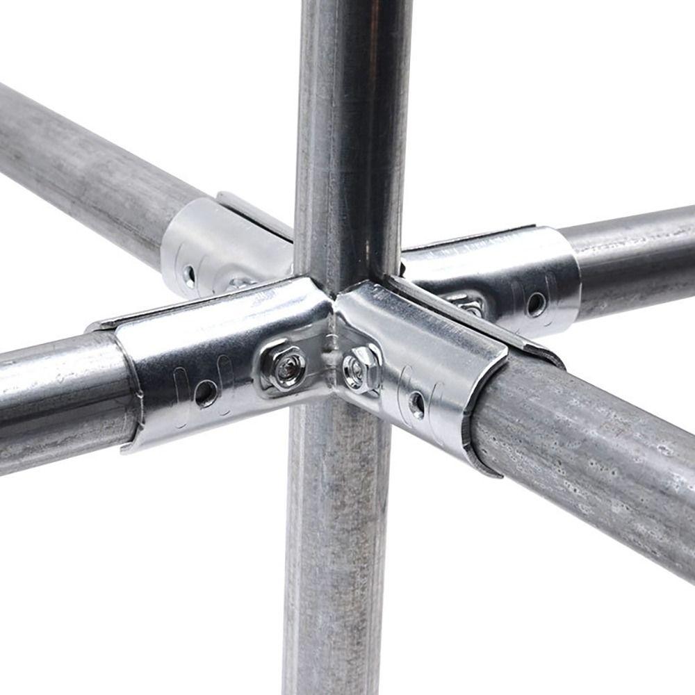 1Pcs New Carbon Steel Galvanized Pipe Joint Round 20/25/32mm Rod Support Rack Tube Connector Furniture Hardware