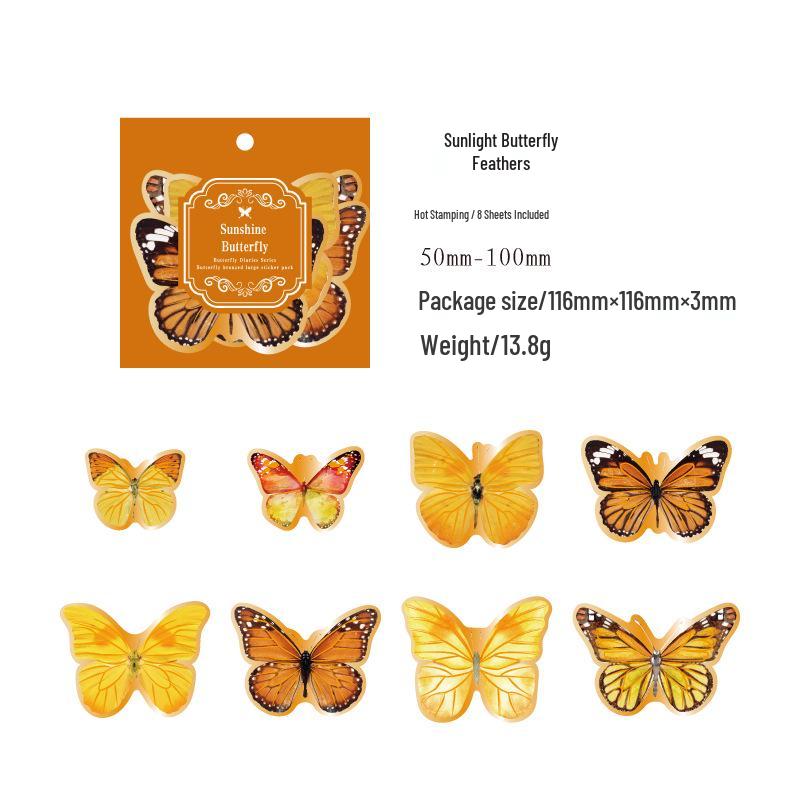 Gold Foil Butterfly Sticker Pack - Diary Series (6 Styles)