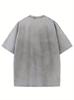 Washed, Retro Rose Printed T-Shirt, High-Quality Printed Cotton Retro Fashion T-Shirt, Suitable for Summer T-Shirt with Certain Thickness,Holiday Gift