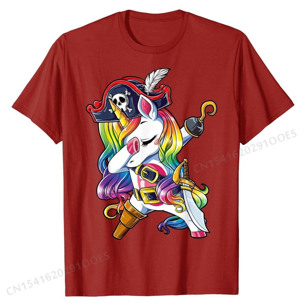 Dabbing Unicorn Pirate Roger Costume Kids Girls Boys T-Shirt Tops Shirt Cute Printed On Cotton Men's T Shirt