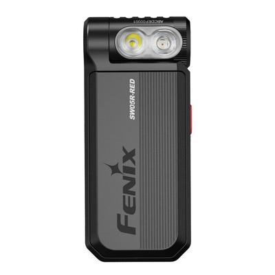 Lampe Fenix avec Rouge Rotatif 150 Lumens Rechargeable et Garantie SW05R-RED Clip de Tête, Lampe, Batterie USB-C Intégrée, 2 Ans (Noir)