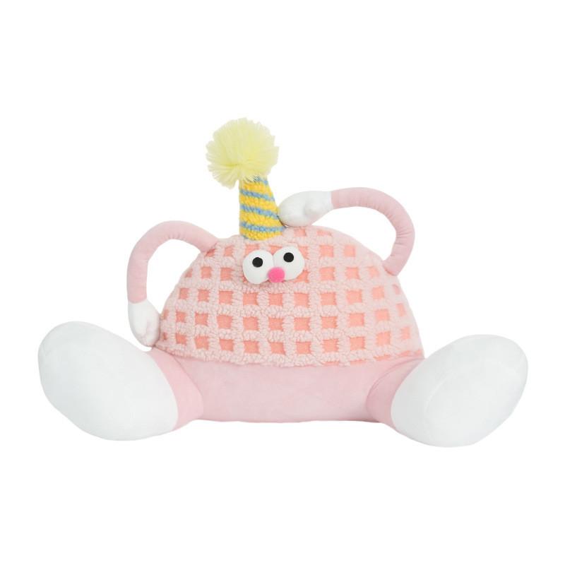 Cartoon Monster Plush Pillow With Soft Faux Fur For Bedside Lounge Comfort