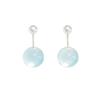 Aquamarine Round Bead Stud Earrings Screw Earrings Dopamine Sweet Simple Earrings Light Luxury Niche Ear Hole Earrings