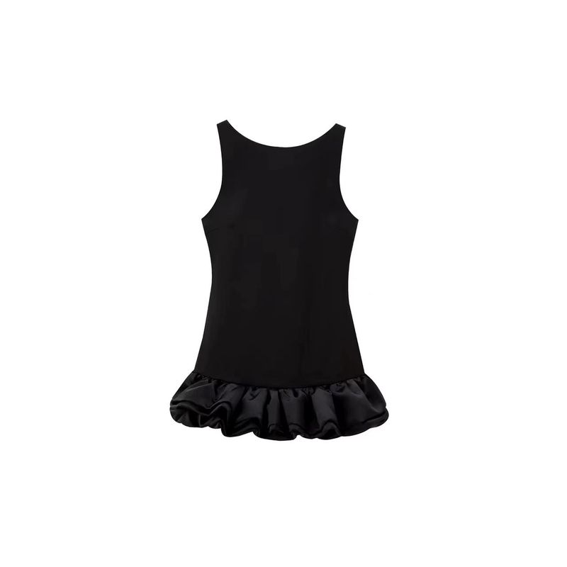 Western Style New Sexy Backless Frill Dress Sexy Backless Lotus Leaf Dress
