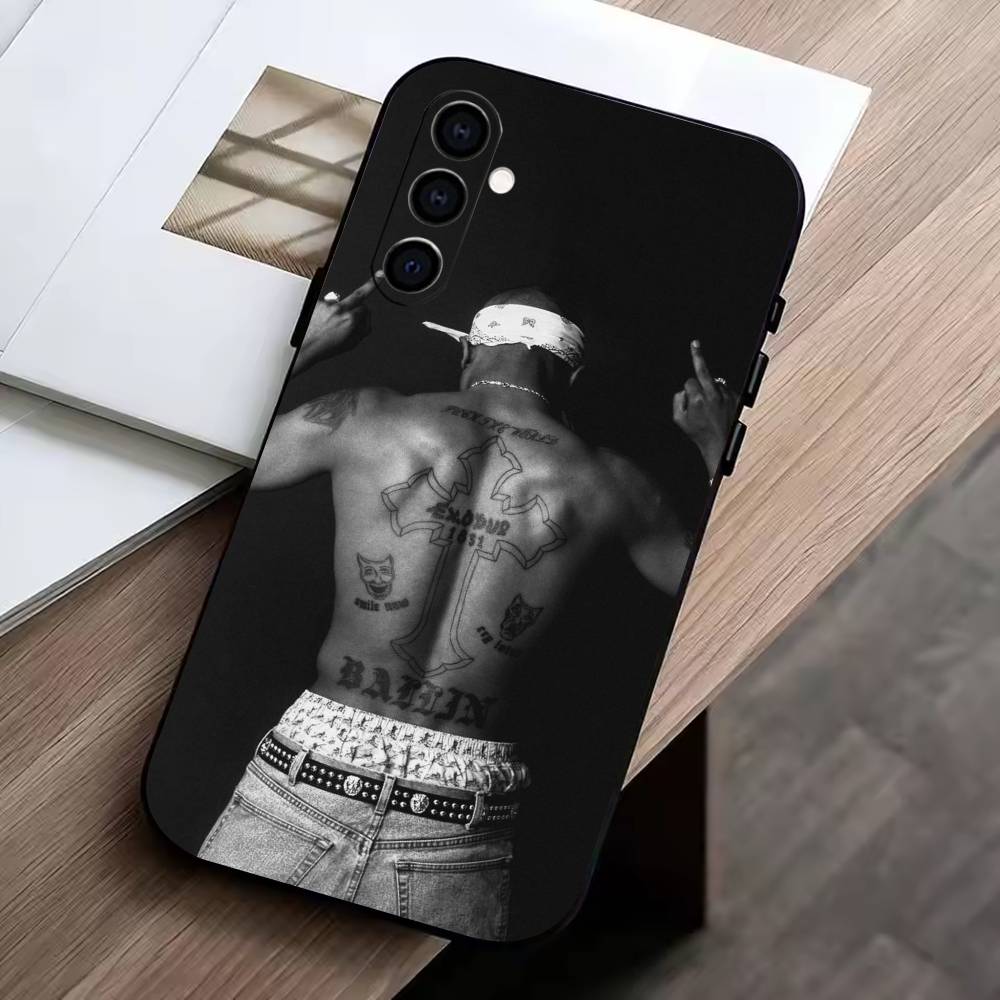 

2pac Тупак Шакур R- Рэпер Чехол для телефона Черный Силиконовый Мягкий Для Samsung Galaxy A73,A72,A71,A70,A53,A52,A51 Samsung a50 30s 50s