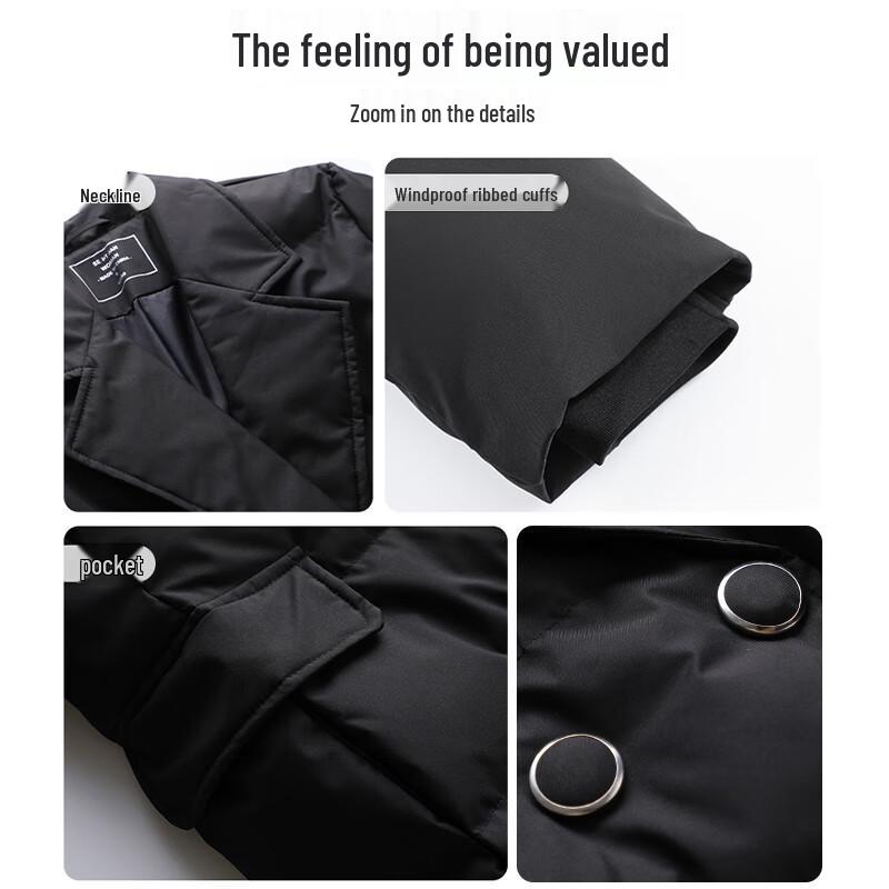 Tromen Women's Lapel Collar Mid-Length Padded Winter Coat