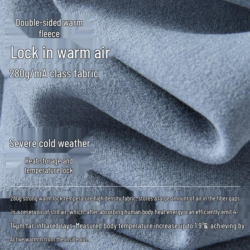 Teen Boys' Warm Cotton Wool Underwear Set - Autumn/Winter Base Layer Top & Trousers