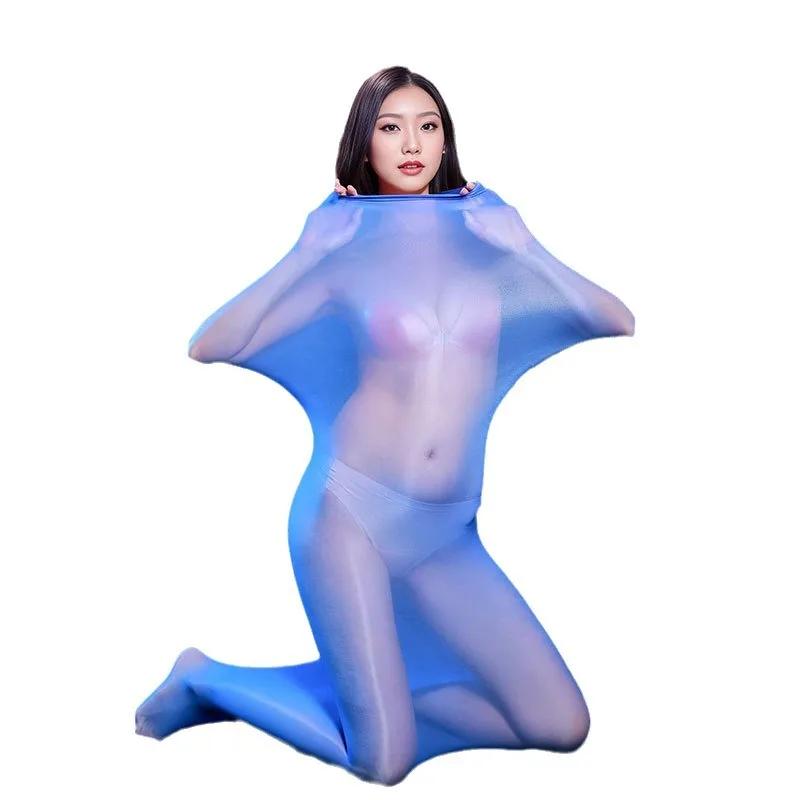 Women Wrapped Cover Bodystockings Silky Smooth Headband Sleeping Bag Tights Pantyhose See-Through Ultra Thin Sheer Bodysuits