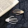 Rhinestone Skeleton Hand Hair Clip: Glittery Halloween Headpiece