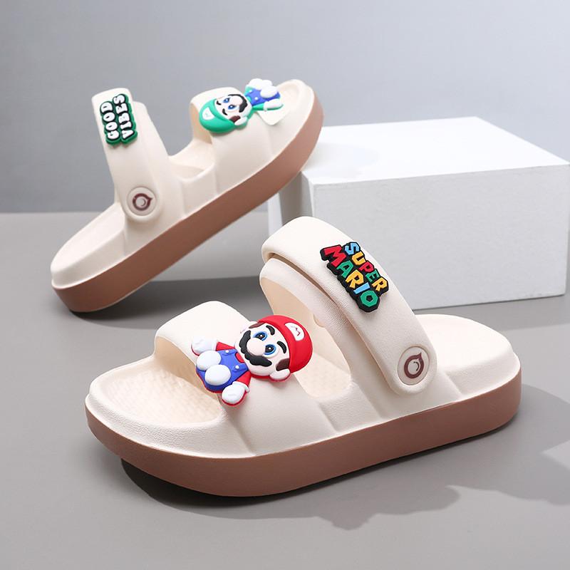 Stilvolle Mario Kinder Sandalen Sommer Indoor Slipper für Jungen Modisches Strandfußbekleidung