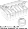 Small Bead Organizers Plastic Storage Boxes Mini Clear Bead Storage Transparent Boxes with Hinged Lid and Rectangle Clear Craft